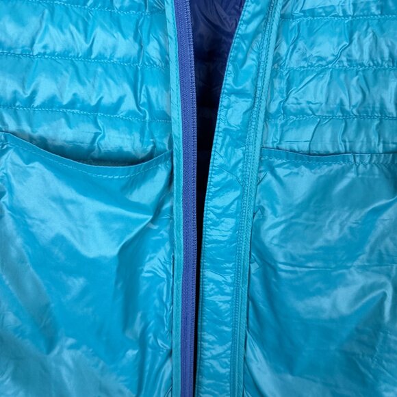 Bernardo Goose Down Puffer Vest Sz XL Full Zip Blue/Teal Nylon Lightweight - Picture 8 of 10